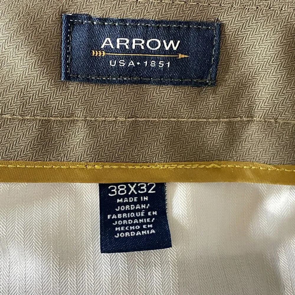 New Arrow AroFlex Flat Front Dress Pant Men's Size 38 x 32